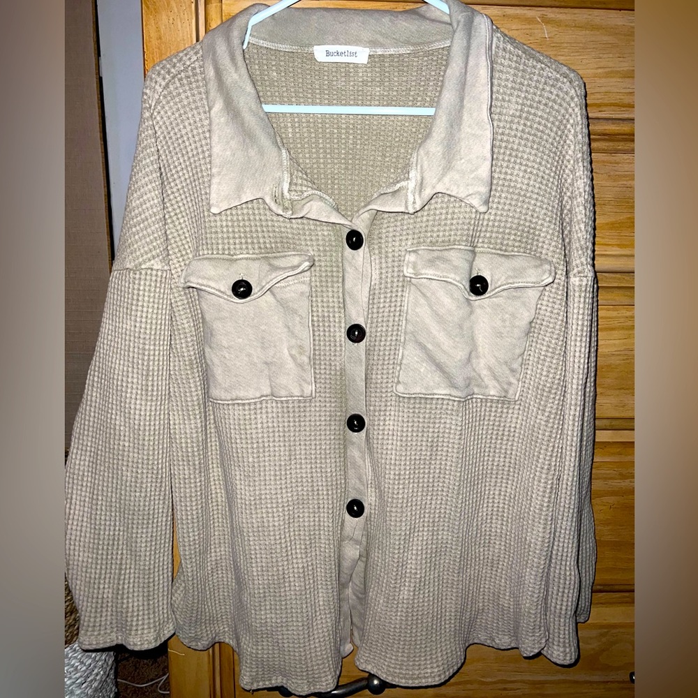 Button Down, thin Shacket - Picture 1 of 6